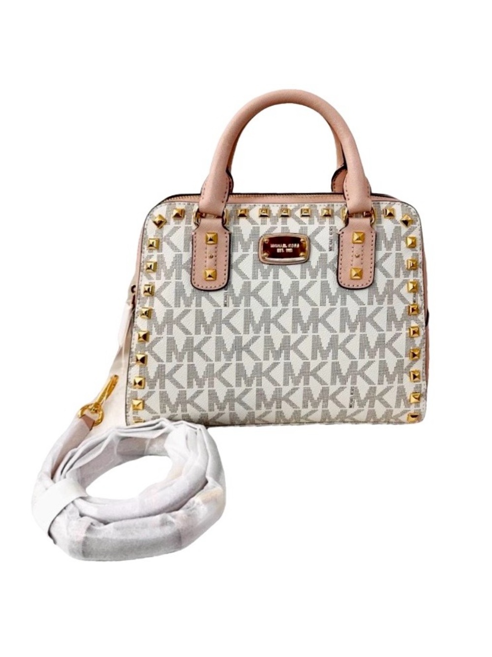 Michael Kors Sandrine Stud SM Vegan Saffiano Leather NEW